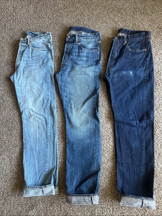 Buck Mason Other - 3 Buck Mason Cowboy Cut Loomstate Selvedge Jeans - 32x34 - USA